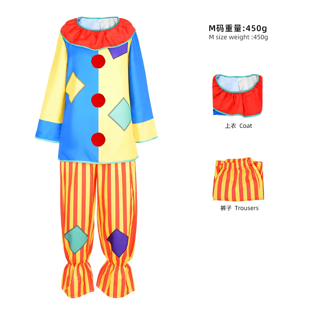 Zirkus Vielseitige Clown Outfits Lustige Schrullige Joker Bühne Leistung Cosplay Kostüm Halloween Cosplay Clown Angepasst Kleidung