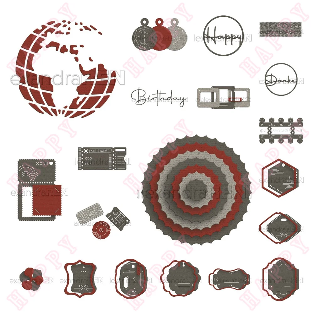

New Metal Cutting Dies Earth Immigrant Air Ticket Scrapbook Diary Decoration Craft Embossing Template DIY Greeting Card Handmade