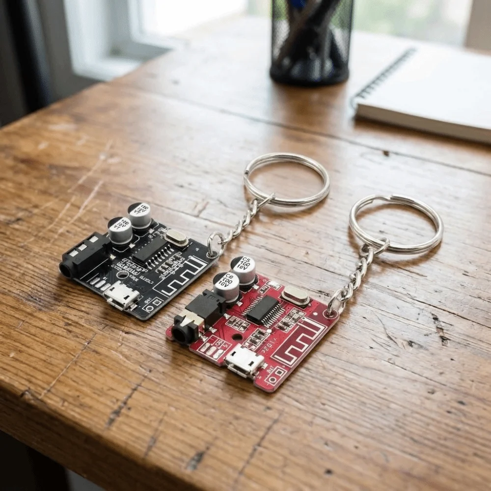 Real PCB Circuit Board Keychain Personalized Mechanical Tech Key Holder Cyberpunk Style Sturdy Electronic Component Key Fob
