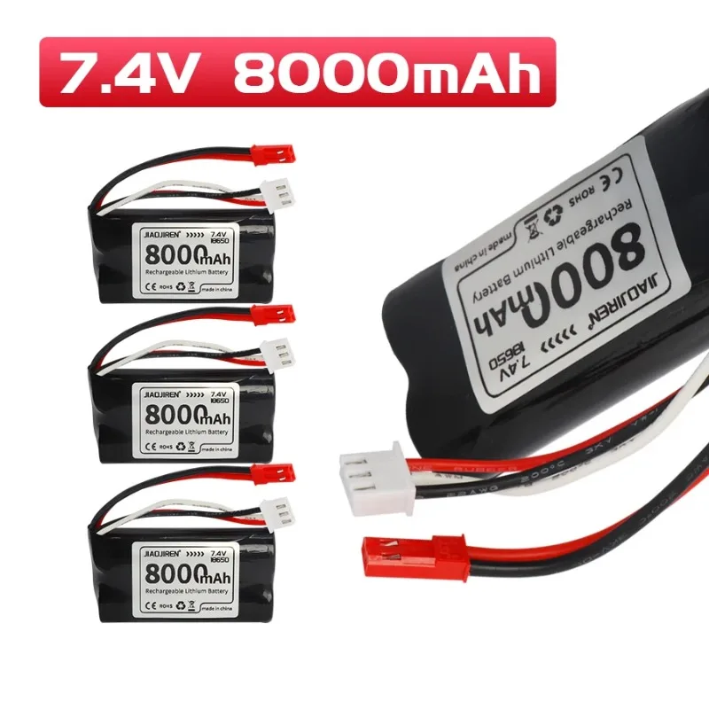 

Аккумуляторный блок JST 7.4V 18650 8000mAh Li-ion для радиоуправляемых машин USB SG1605 SG1606 SG1603 SG1604 Pro UDIRC UD 1603 1607 Pro RC Car