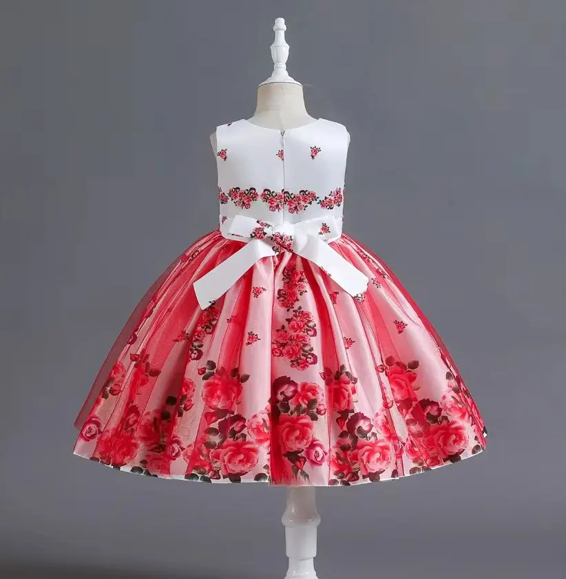 Flower Girls' Print Dress Kid Clothes Girl Active Dresses Daily Clothes Ball Gown 3 to 10T