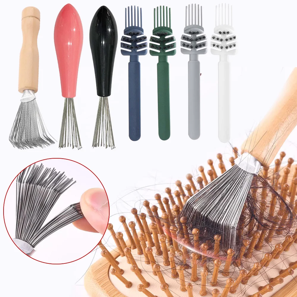 7 Models Embedded Hair Brush Cleaning Tool 2-In-1 Cleaning Brush Comb Cleaner Air Cushion Comb Remover Hair Cleaning Supplies