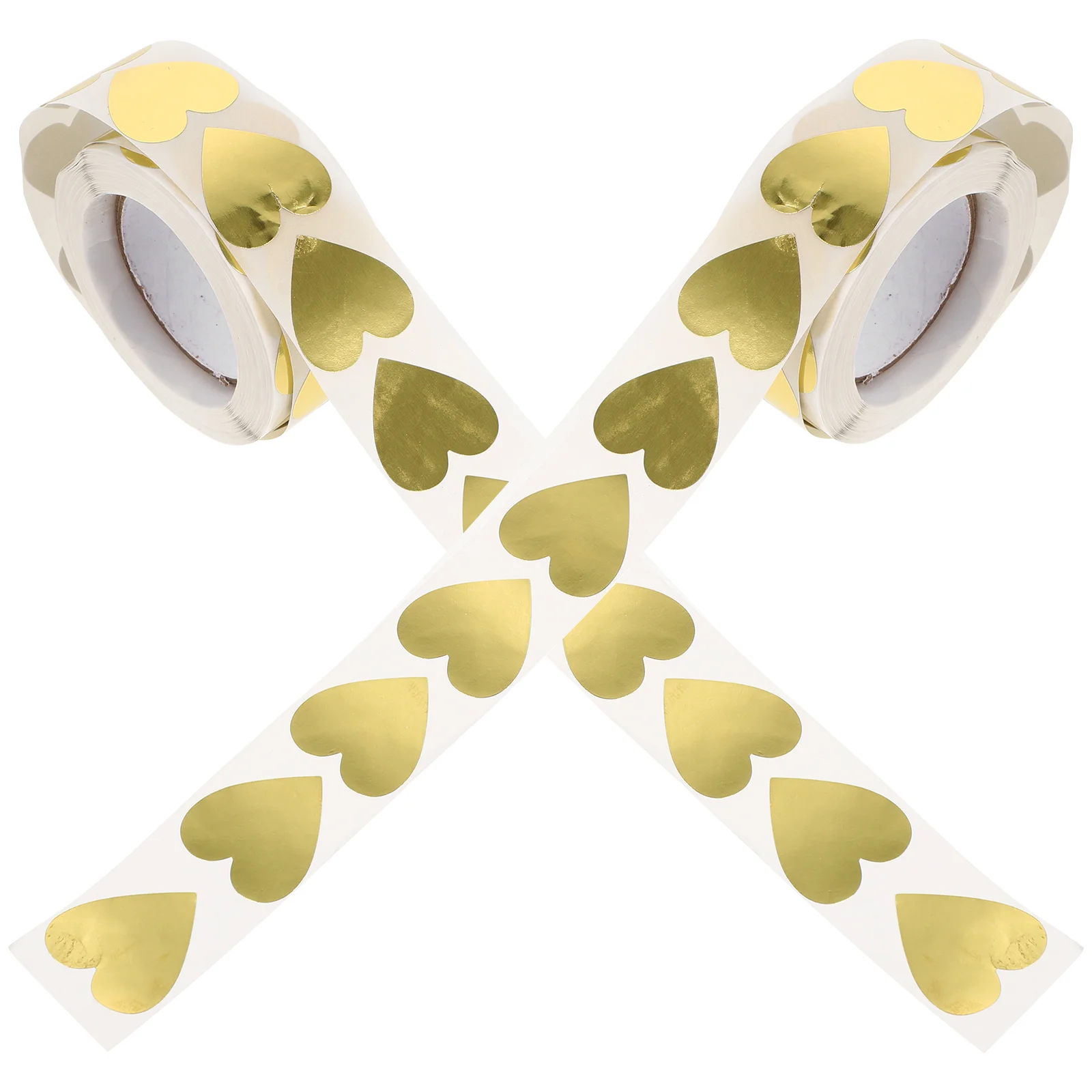 2 Rolls Heart Seal Sticker Scratch Envelope Stickers Round Labels Wedding Water Proof