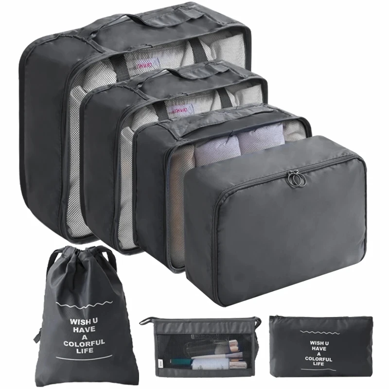 Packing Cubes 7 Set Luggage Cubes Travel Organizer for Packing Clothes Travel Luggage Organizers with Shoe Bag