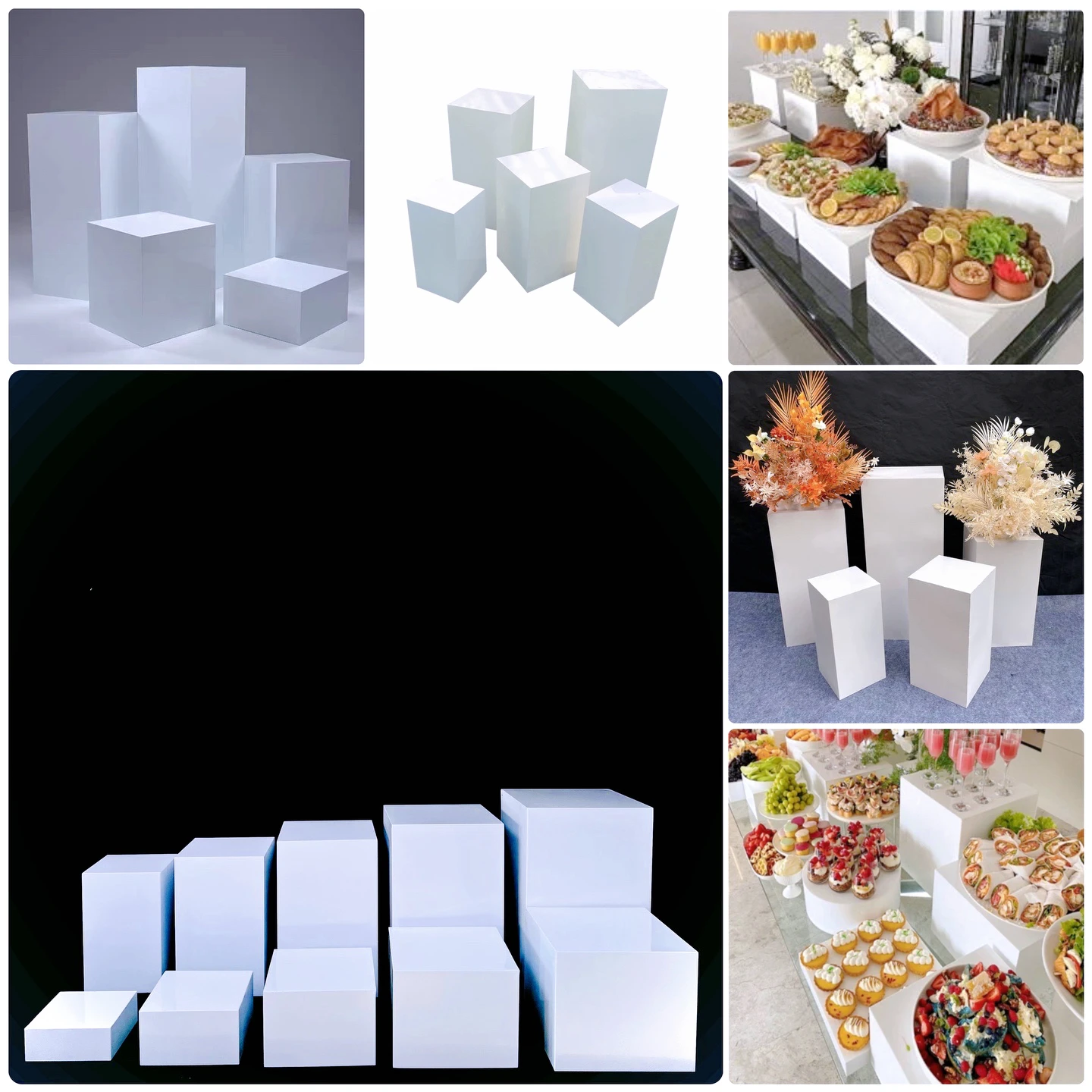 Luxury Glossy White Wedding Backdrops Store Window Props Column Cake Stand Flower Rack Candy Dessert Table Favors Gifts Holder