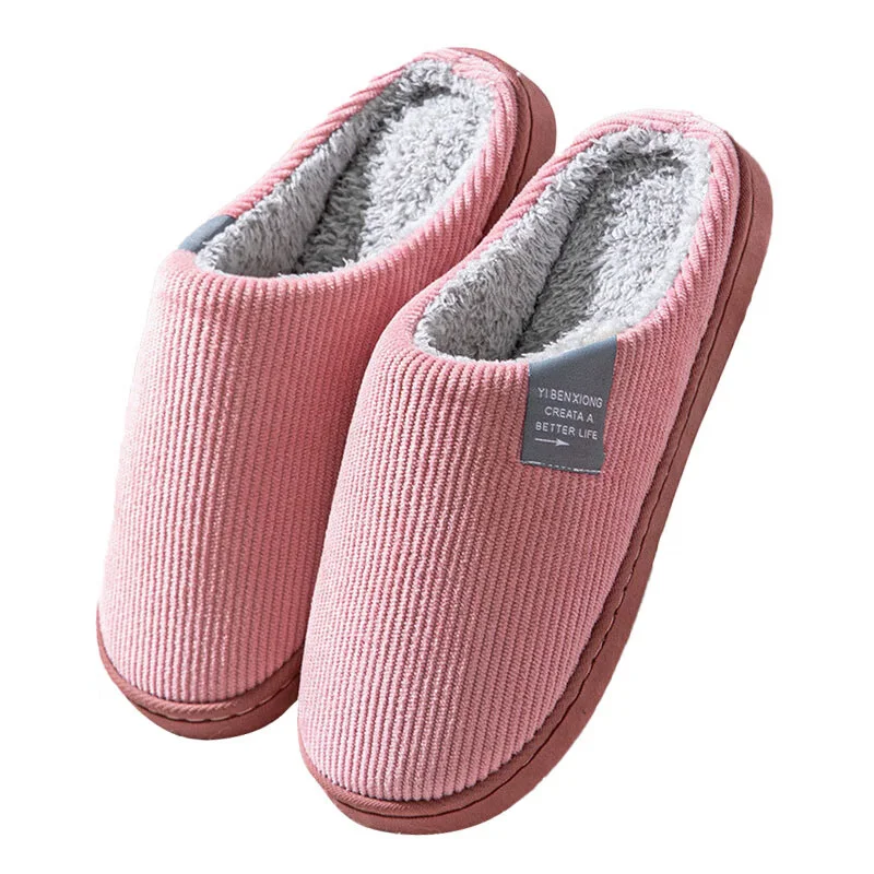 Women\'s Slippers Autumn And Winter Comfortable And Warm Anti-Slip Indoor Slippers For Couples