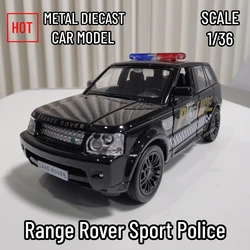 1:36 Car Model Range Rover Sport Police Scale Metal Diecast Replica Home Miniature Art Vehicle Hobby Decoration Kid Boy Toy