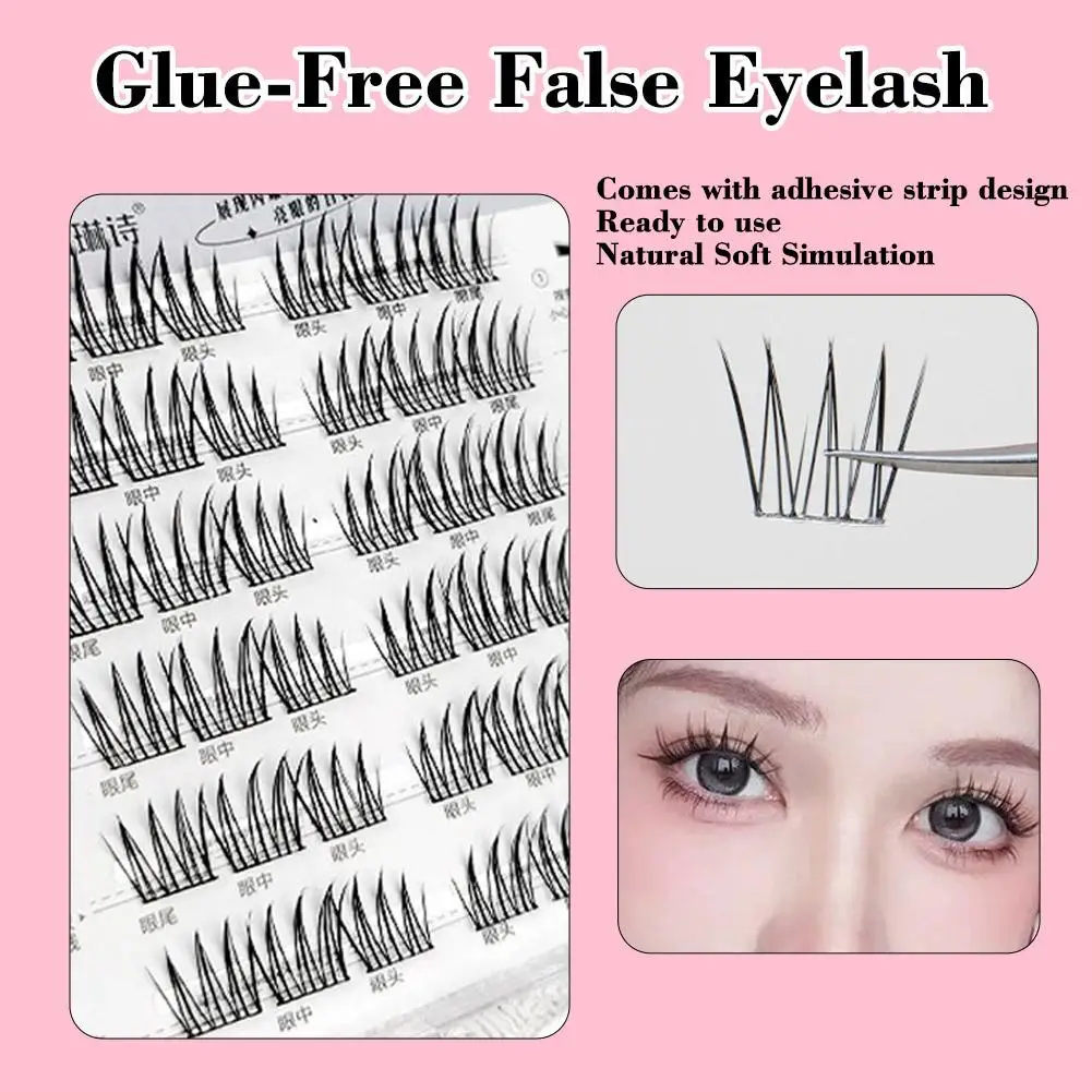Heiße Selbstklebende Wimpern Cluster Wimpern Kein Kleber Wimpern Einzelne Wimpern Kleber Wiederverwendbare Cluster Wimpern Selbst Make-Up Sof I5U4