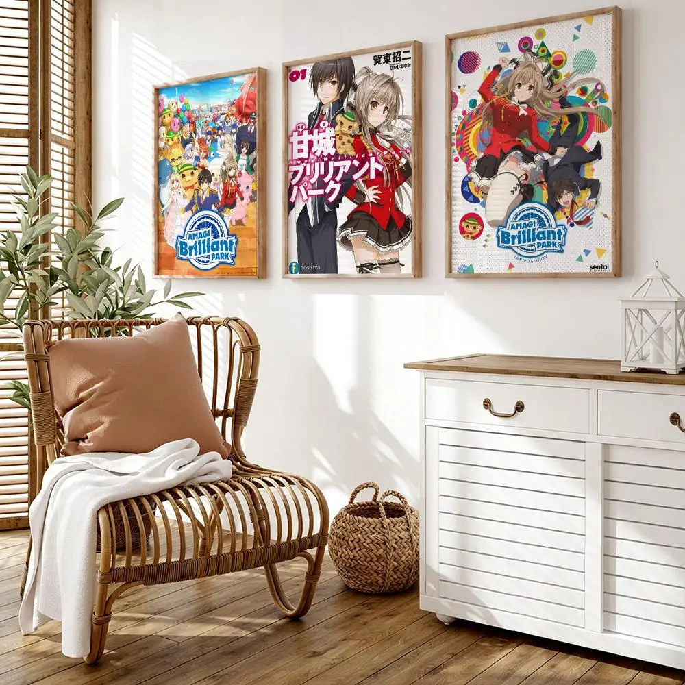 Anime Amagi B-Brilliant P-Park Sento Isuzu Poster Wall Stickers HD Painting Self Adhesive Art Decals for Bedroom Room Home Decor
