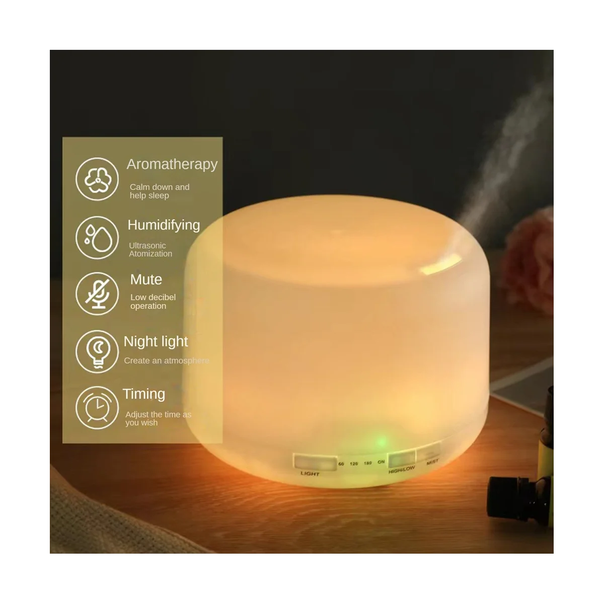 500 ml elektrische luchtzuivering luchtbevochtiger aromatherapie etherische olie diffuser met sfeerlicht voor cadeau UK plug