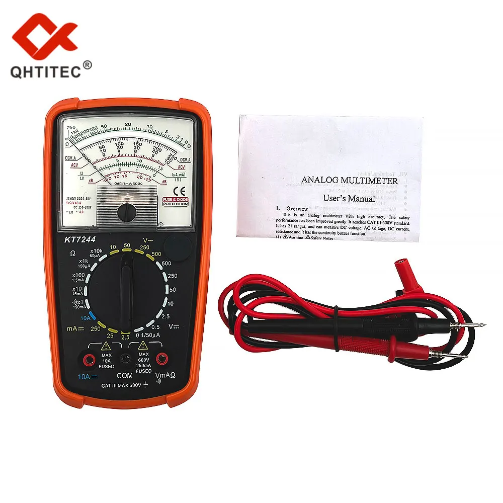 QHTITEC Professional Analog Multimeter High-precision Ammeter Voltmeter Resistance Meter AC/DC 500V 10A Electric Tool Instrument