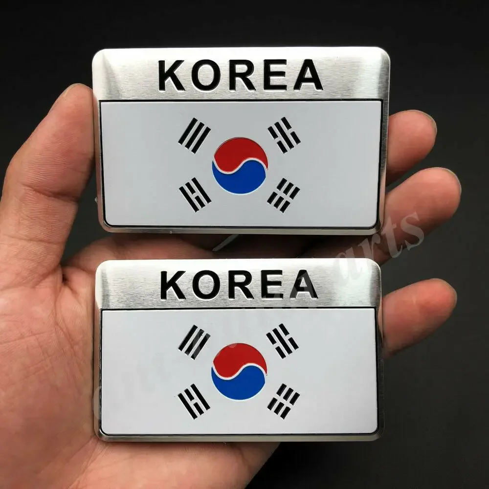 2x Korea Korean Flag Car Trunk Emblem Badge Motorcycle Sticker Decals Fairing