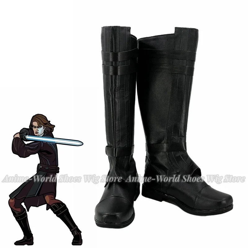 Anakin Skywalker cosplay shoes black boots custom made any size can be made