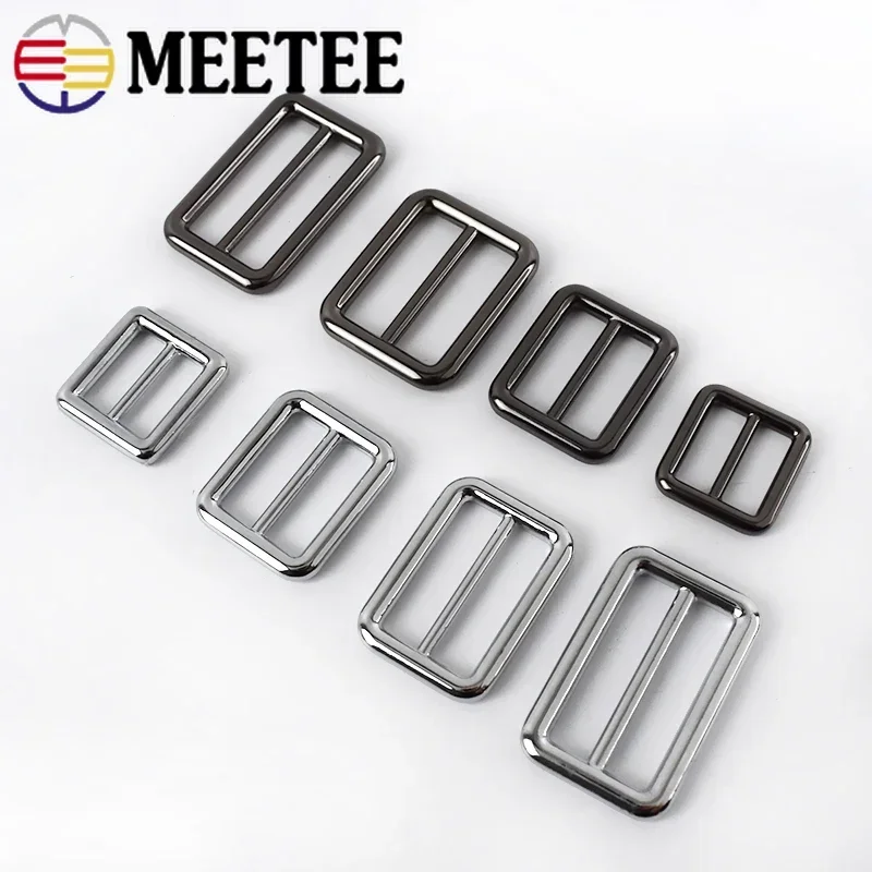 4/10pc Meetee 20/26/32/38/50mm Tri-Glide Slider Adjust Metal Buckles for Backpack Web Strap DIY Bag Belt Leather Craft Accessory