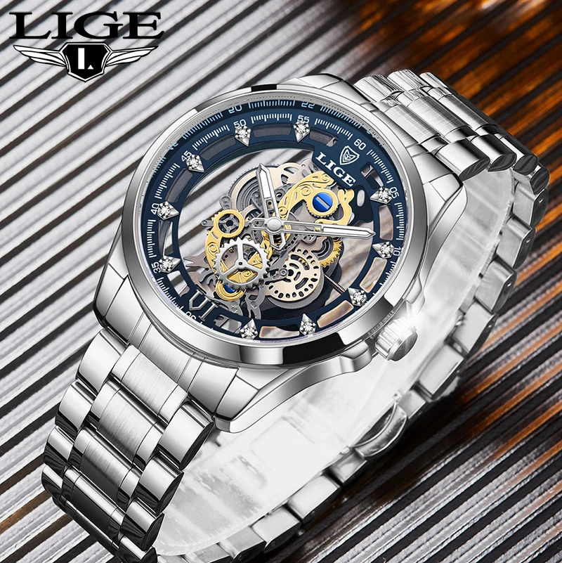 

Men Watch LIGE Luxury Quartz Watches for Men Stainless Steel Band Fashion Man Wristwatch Waterproof Luminous Casual Sport Clocks