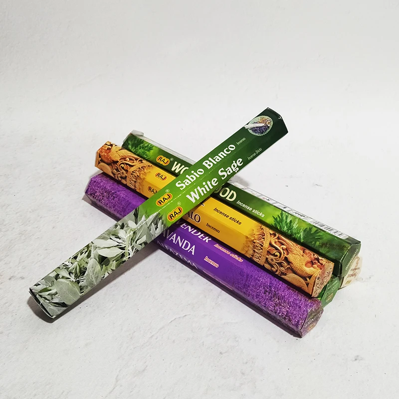 20sticks/box RAJ White Sage Indian Incense Sticks Natural Sandalwood Nice Scents for Home Meditaion Yoga Joss Stick Incense view 3