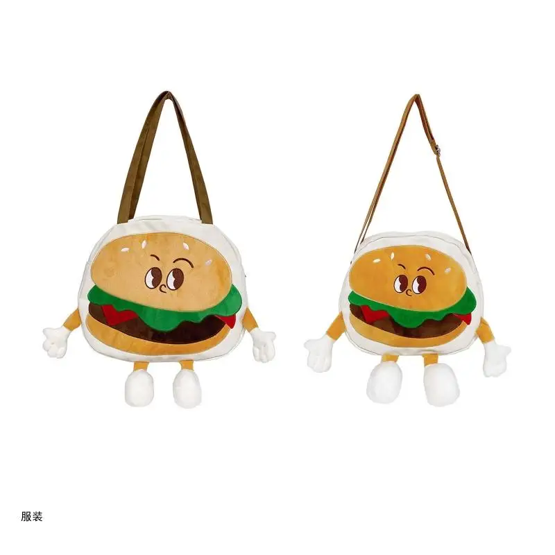 

D0UD Personality Hamburger Crossbody Backpack Student Creativity Versatile Shoulder Bag Card Wallet Shoulder Holder