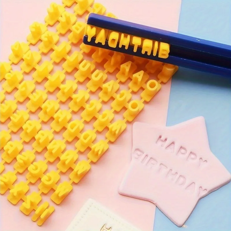 72pcs Letter Number Symbol Stamp Set, Cake Cookie Embossing Mold, DIY Baking Decor Tool, Creative Kitchen Baking Supplies