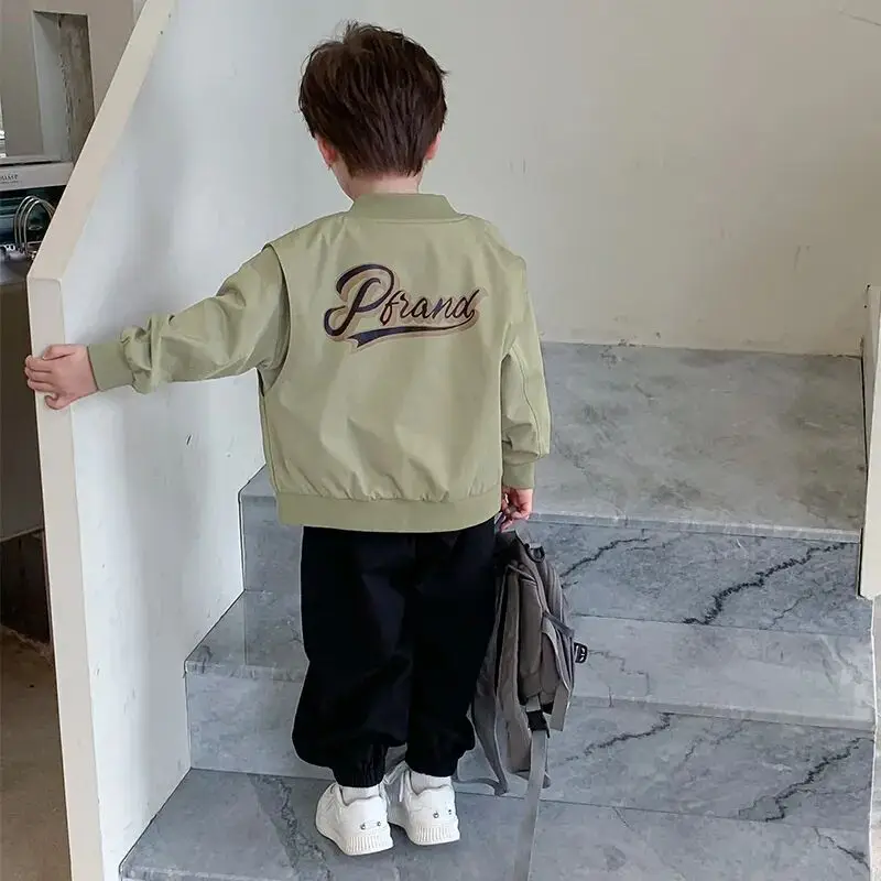 

Boys' Coat Spring and Autumn New Children's Fashion Baseball Suit Autumn and Winter Jackets Handsome Top