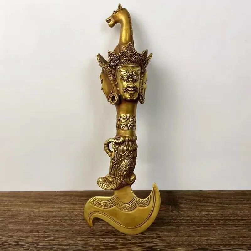 Goudheer Ganesha Boeddha Standbeeld Vajra Stamper Olifant God Sculptuur Ganesh Standbeeld Messing Boeddhistische Artefacten Decoratief Beeld