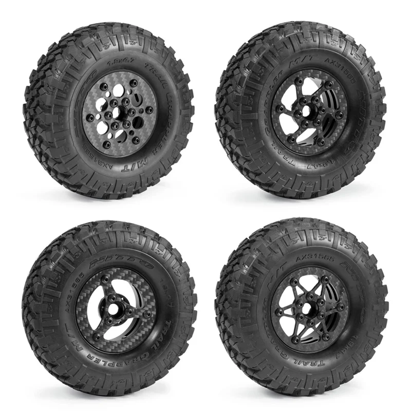 YSUN-4Pcs Roda de Fibra de Carbono 1.9 Polegadas com Beadlock para Carro RC Crawler 1/10 Axial SCX10 Traxxas TRX4 RC4WD D90 MST VS4-10