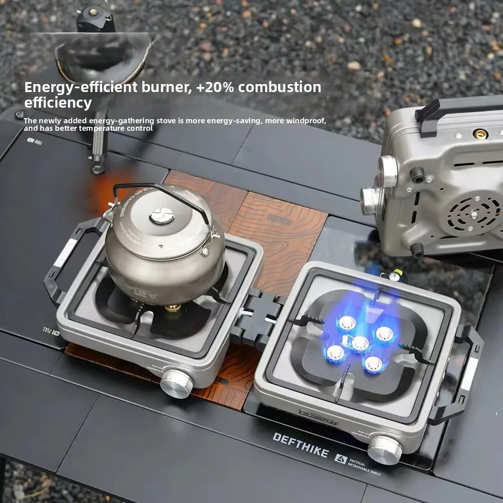 Energy-saving split-type double-burning barbecue stove windproof portable  camping stove 20% gas combustion after ignition