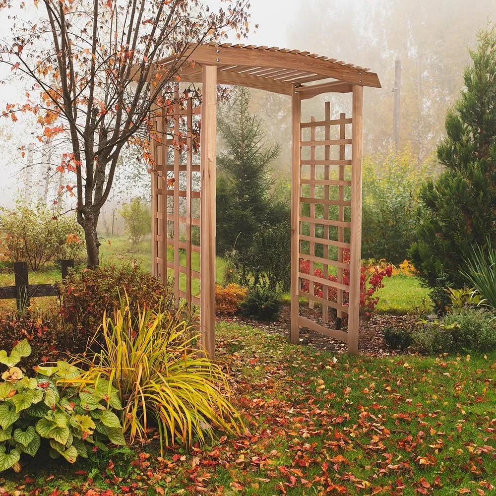 

Garden Arbor 6-Ft Handcrafted Wooden Trellis for Climbing Plants Outdoor Cedar Wedding Arches