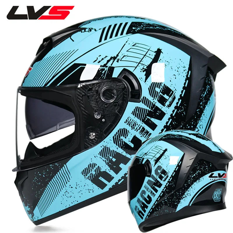 

LVS Best Selling High Quality Full Face Racing Fashion Safety Protection Double Visor Motorcycle Helmet Motorbike Sports Helmets