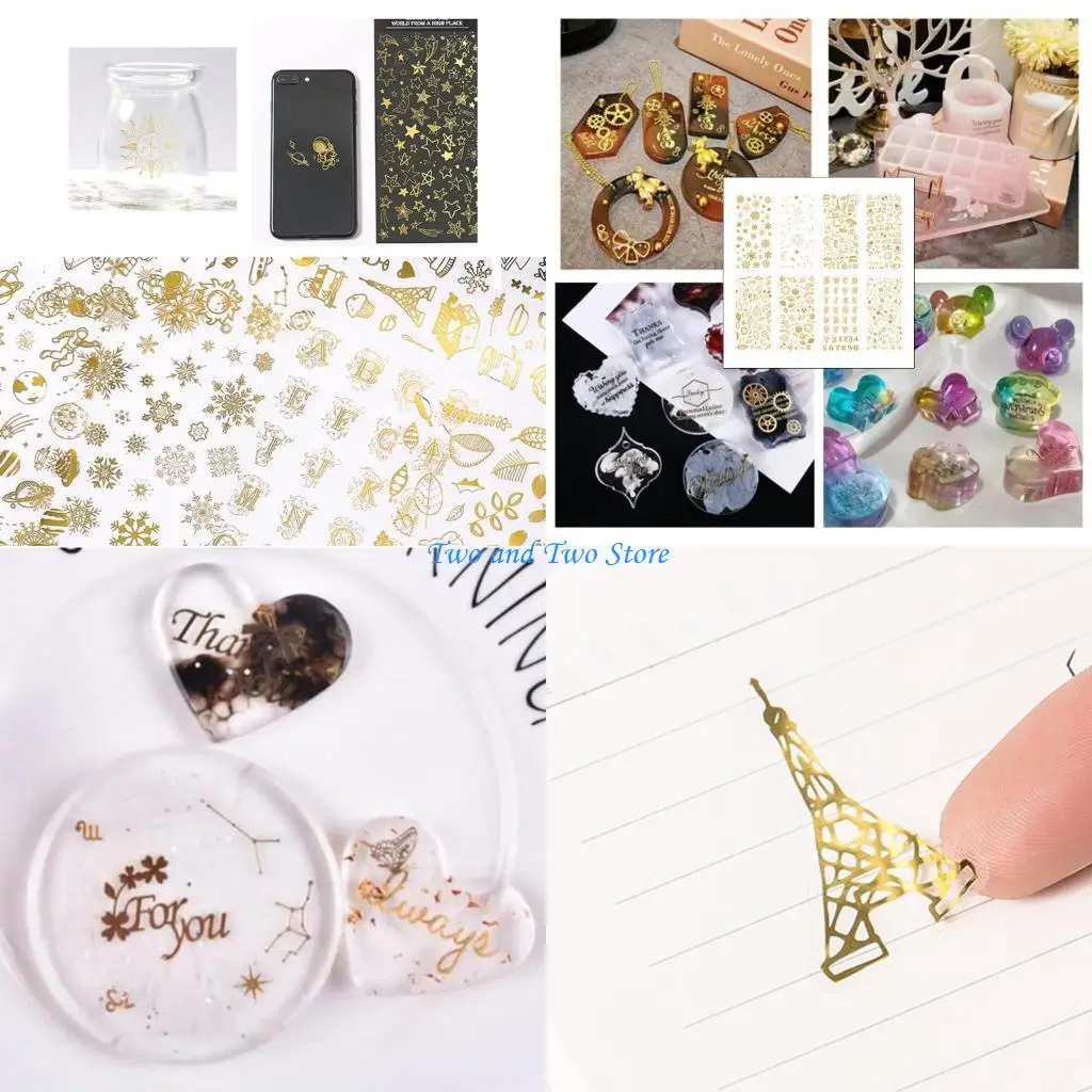 

HX6F 8 Sheets UV Epoxy Resin Filling Material Stickers Resin Mold Decorative Lables DIY Crafts Jewelry Making Filler