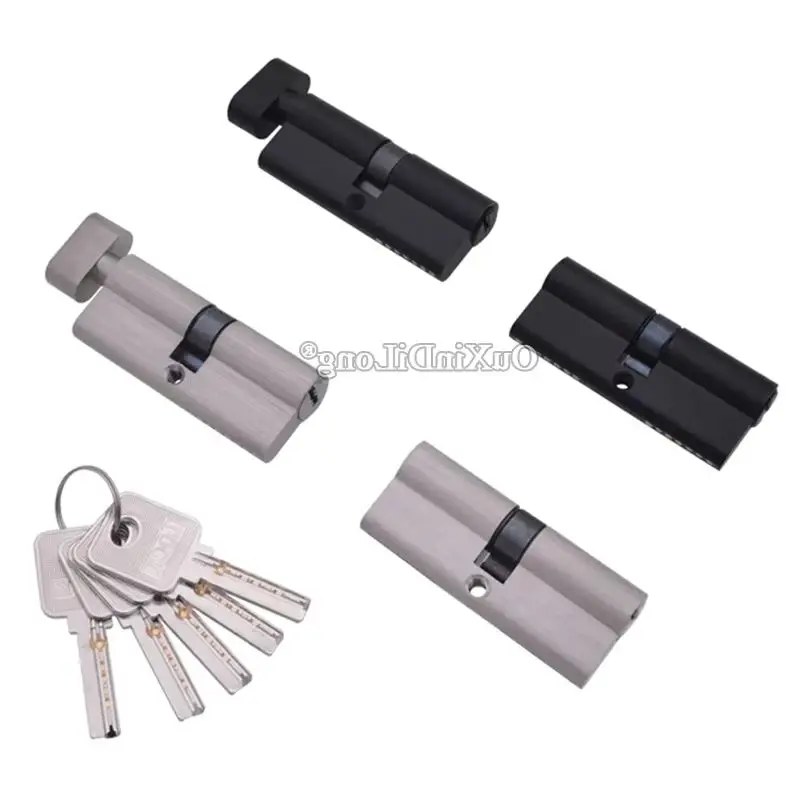 Brand New 1Piece Solid Brass European Mortise Door Lock Cylinder Small Gourd Lock Core Lock Gall Replacement Parts + Key
