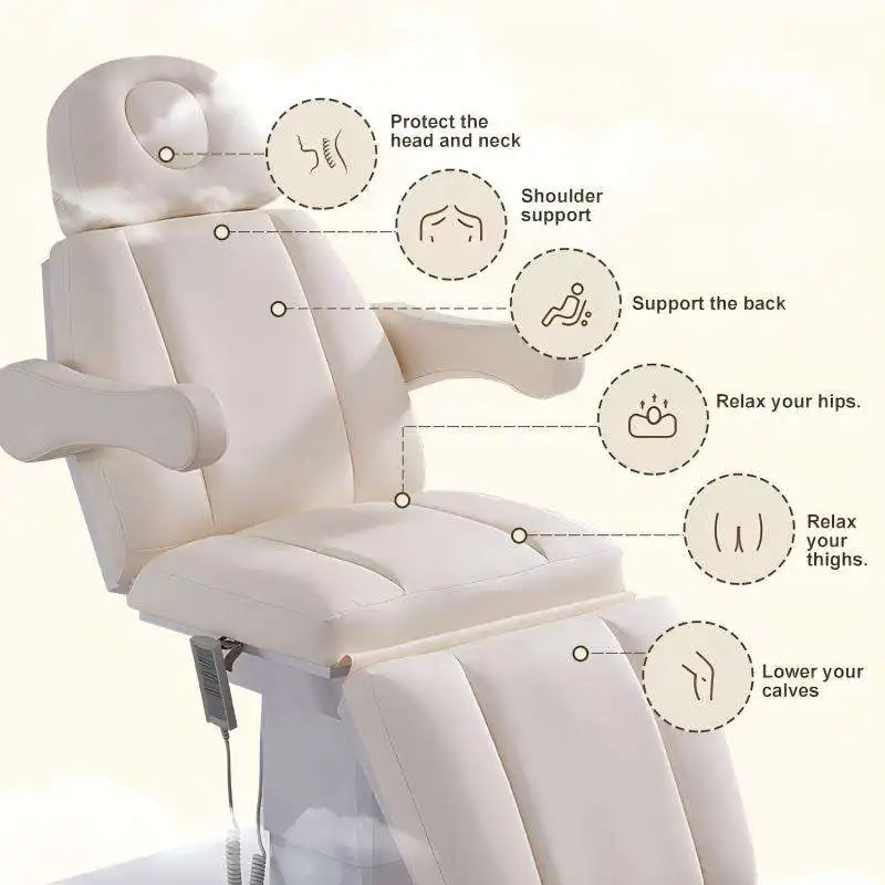 Durable Adjustable Salon Shampoo And Facial Massage Bed With Comfort Headrest For MedSpa Beauty Treatment Rooms