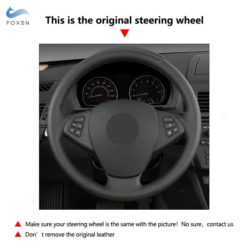 

Hand-Braids Car-styling Inner Steering Wheel Cover Suede Perforated Leather Trim For BMW X3 E83 2005 2006 2007 2008 2009 2010