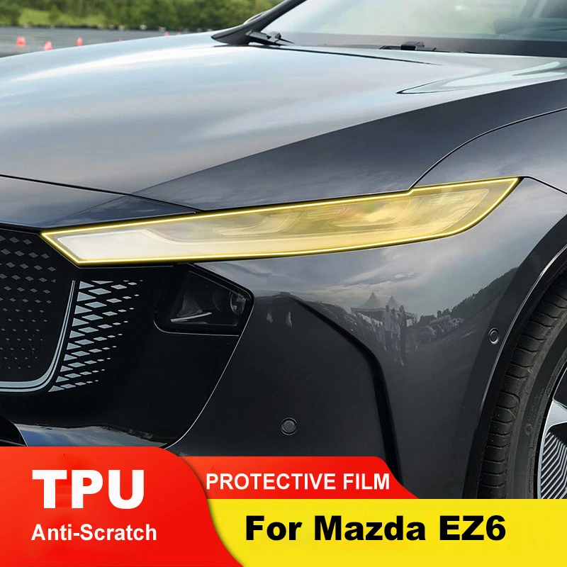 Car Headlight Clear TPU Protection Film For Mazda EZ6 2024-2025 Anti-scratch Transparent Protective Light Film Decoration