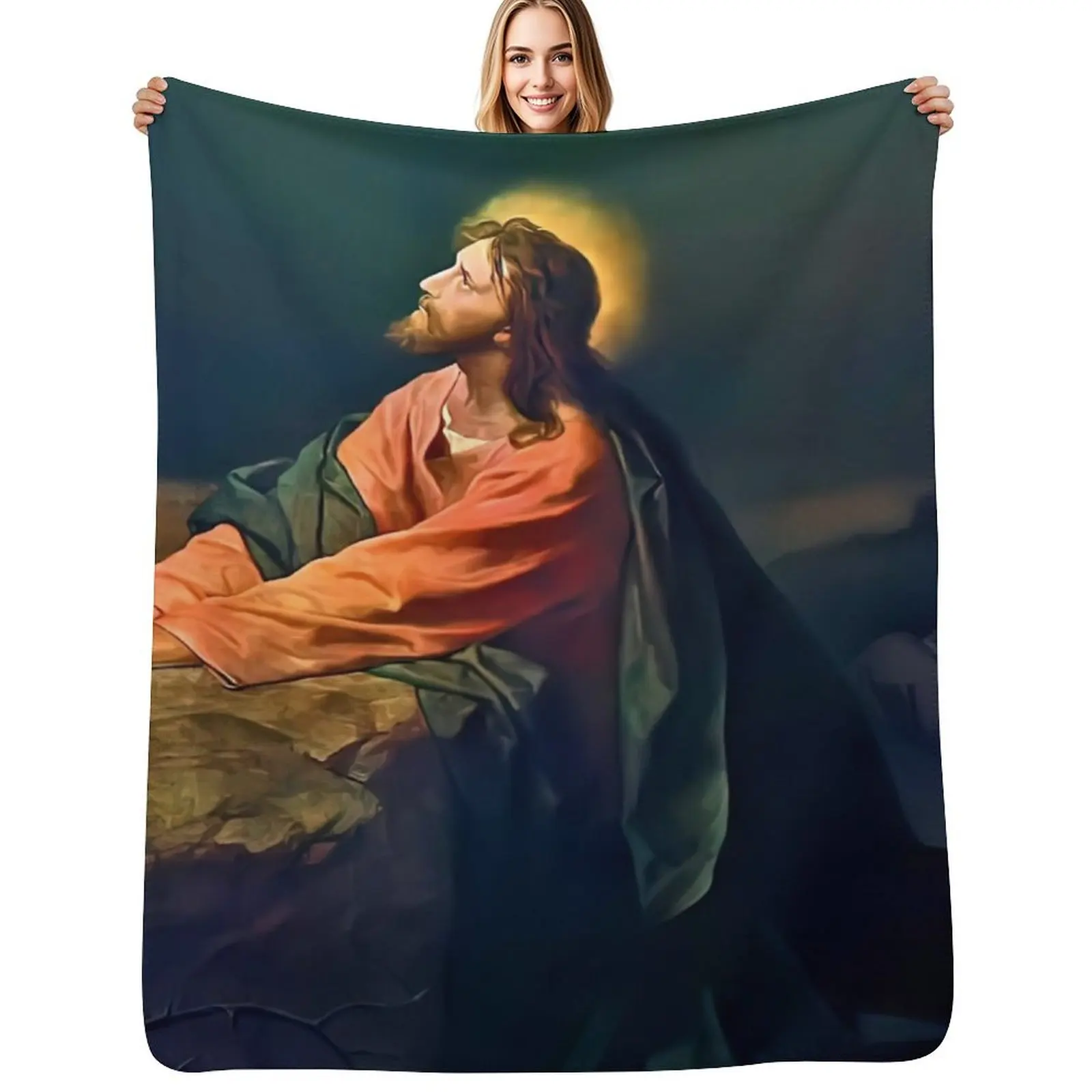 Christ praying in Gethsemane Throw Blanket sofa bed Softest Sofa Throw heavy to sleep Tourist Hairy Blankets