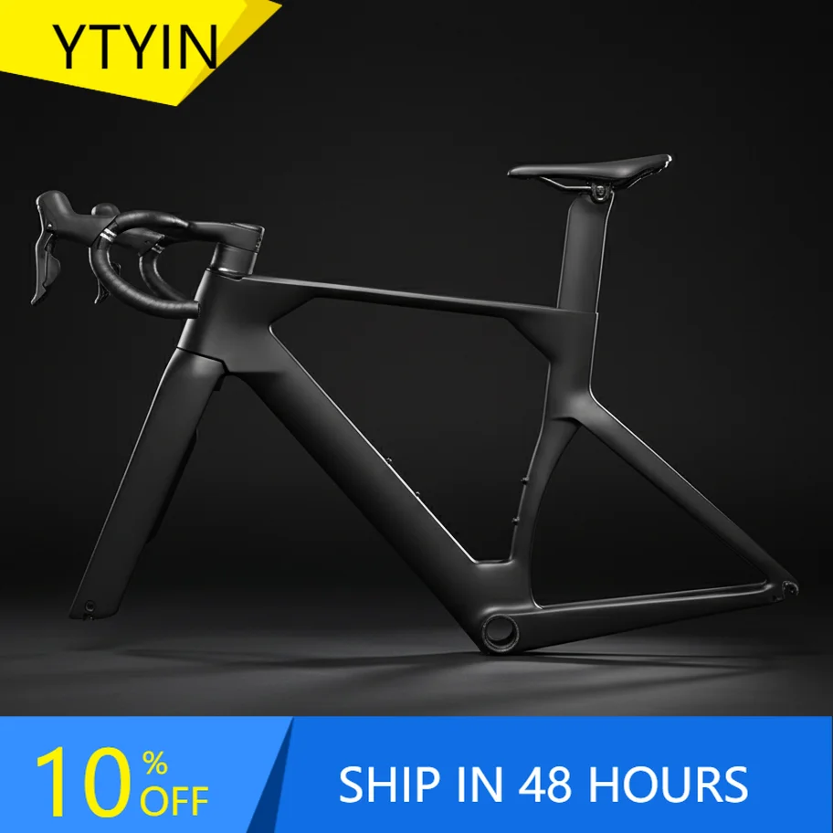 

YTYIN T800 Full Carbon Road Bike Frame | 700C Disc Brake | 12x142mm Thru Axle, Internal Cable, Flat Mount Design