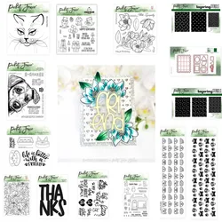 PostmarkCat Dog Friend Party Animal Metal Cutting Dies Silicone Stamps Scrapbooking Stencil Photo Album Card DIY Paper Embossin
