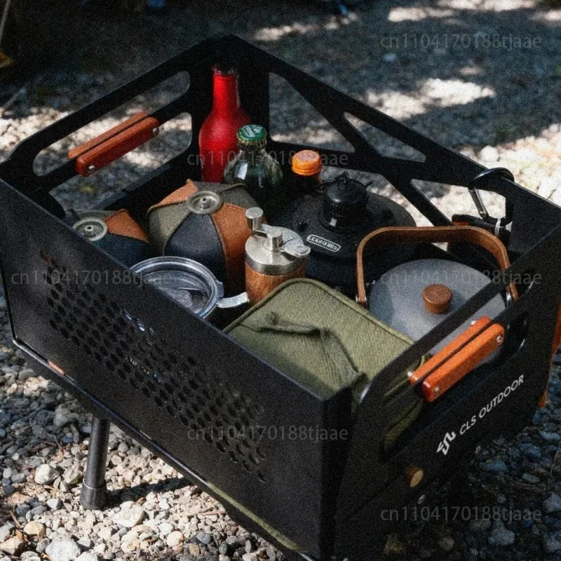 Outdoor Multifunctional Shelf 25L Camping Storage Box Portable Folding Table Large Capacity Car Trunk