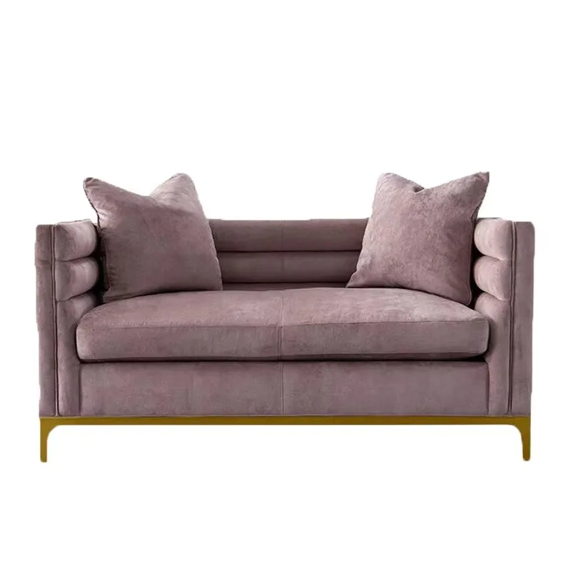 Luxury Living Room Furniture Sofa Set 2-3 Seater Stainless Steel Velvet Couch for Hotel Cafe Home