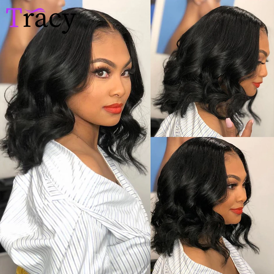 Tracy Hair Lace Front Wigs Human Hair Pre Plucked Pre Cut Lace for Beginners Body Wave Bob Wig Human Hair