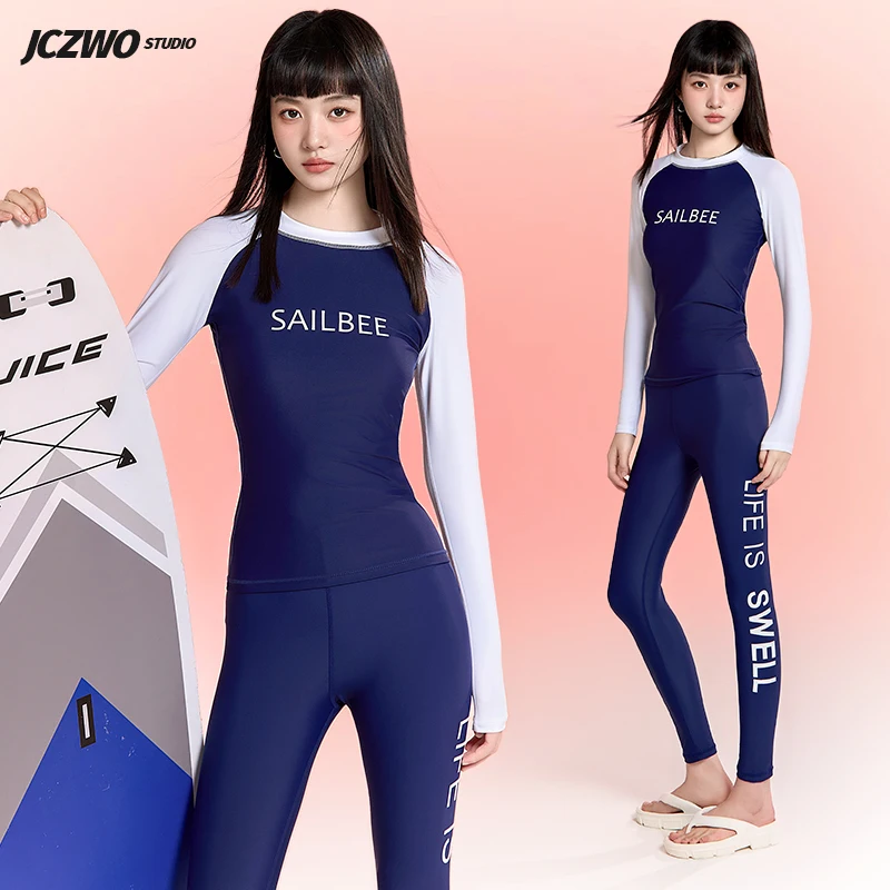 

SAILBEE женский купальник с длинными рукавами, гидрокостюм, УФ-солнце, консервативный тонкий костюм для серфинга, быстросохнущий купальник для подводного плавания с горячими источниками