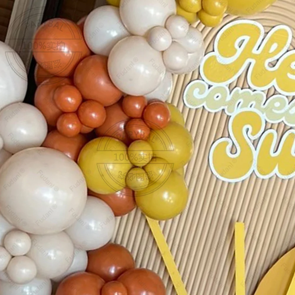 152PCS Yellow Orange white latex balloon garland Arch Kit Birthday Party Decor for Children Baby shower wedding decor globos