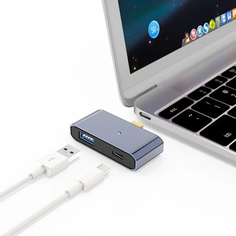 Type C Hub met PD-opladen, USB 3.0-poorten en kaartlezer - USB C Docking Station OTG-adapter voor MacBook/Tablet/PC