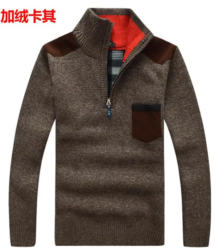 Foreign trade autumn and winter top men's standing collar sweater sweater pullover with added fat and oversized sweater wholesal