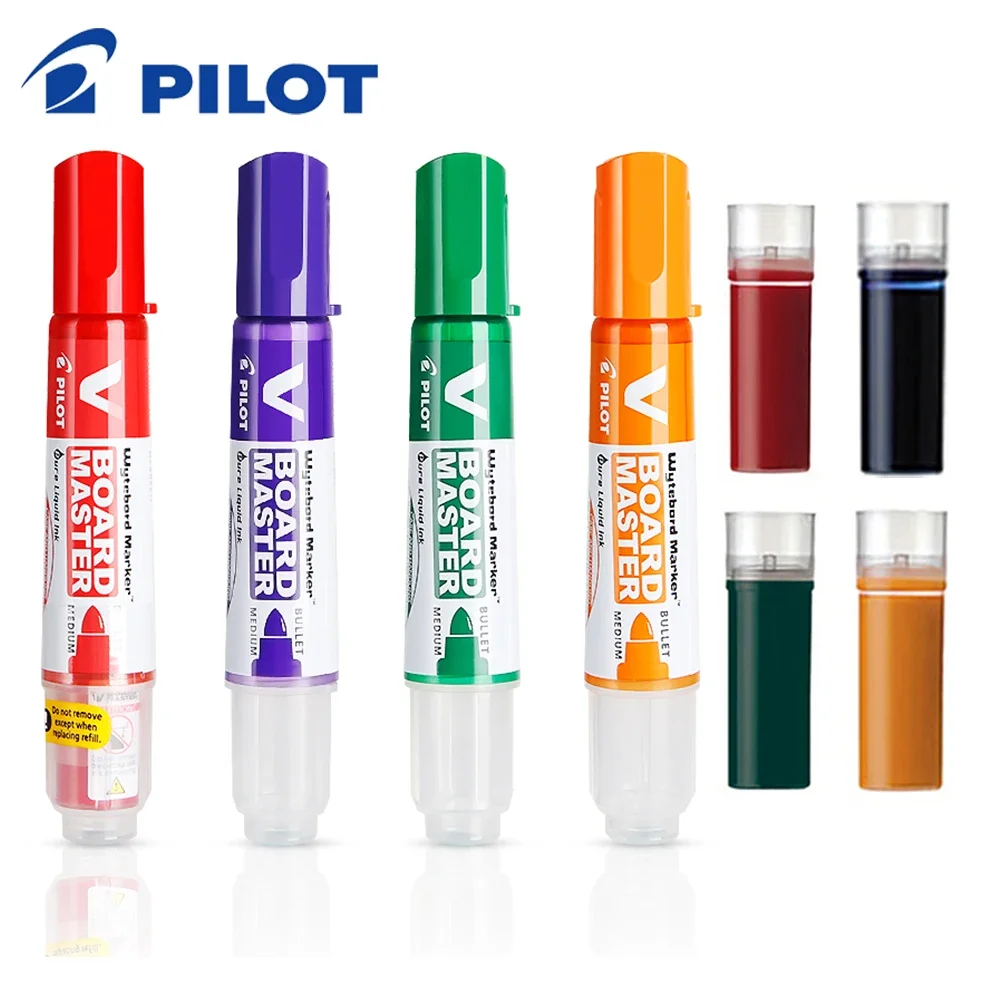 Pilot 1pc Whiteboard Marker Pen Erasable Refillable Liquid Ink Line Width 1.7-12mm Large Capacity Color Teacher Blackboard Pen