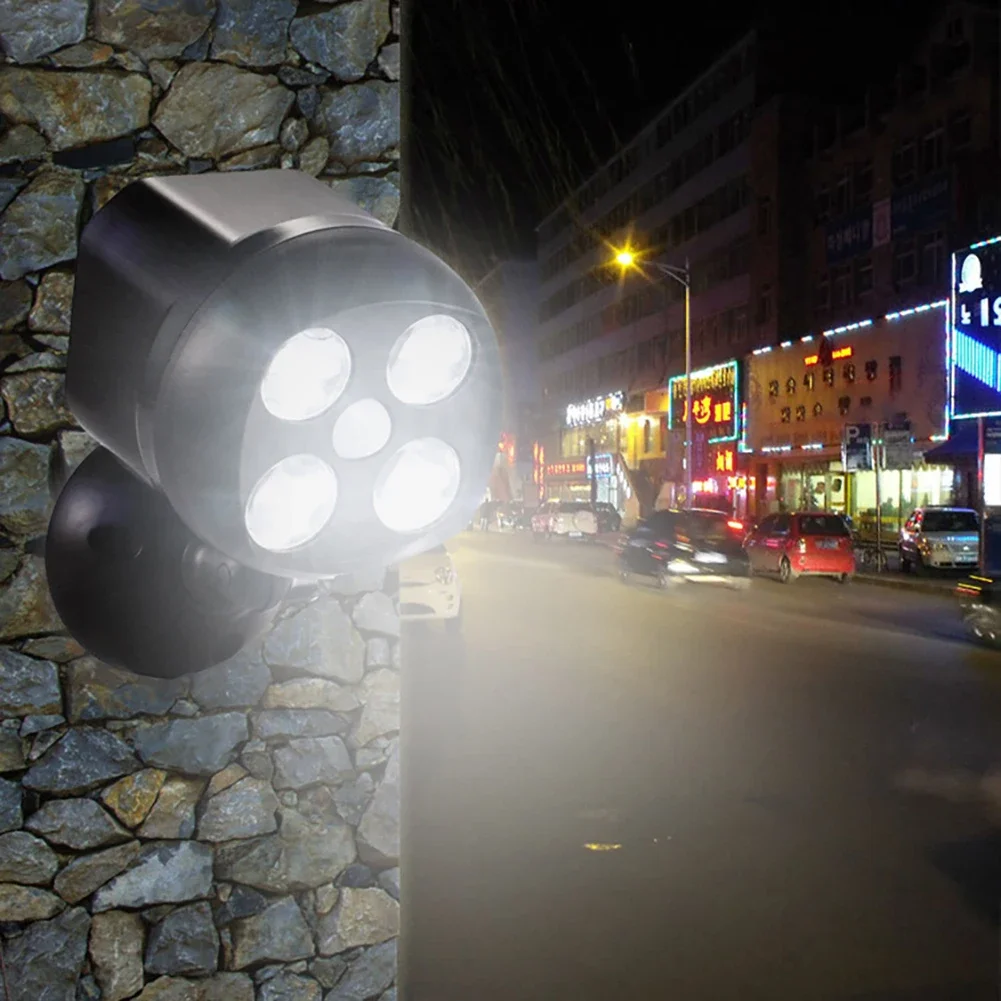 Led Spotlights Wall Lamp Outdoor Motion Lighting 600lm 360° Rotatable Head Battery Powered For Yard Garage Garden Supplies