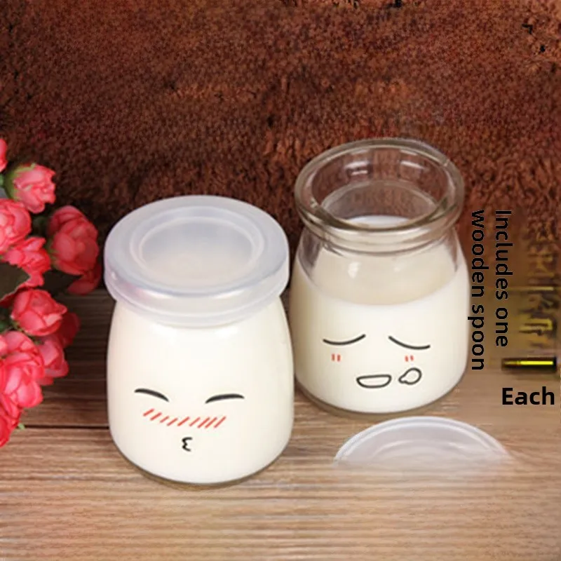 

Новая термостойкая стеклянная банка для пудинга/мусса объемом 50 мл с крышкой, для выпечки, йогурта, контейнер для хранения на кухне