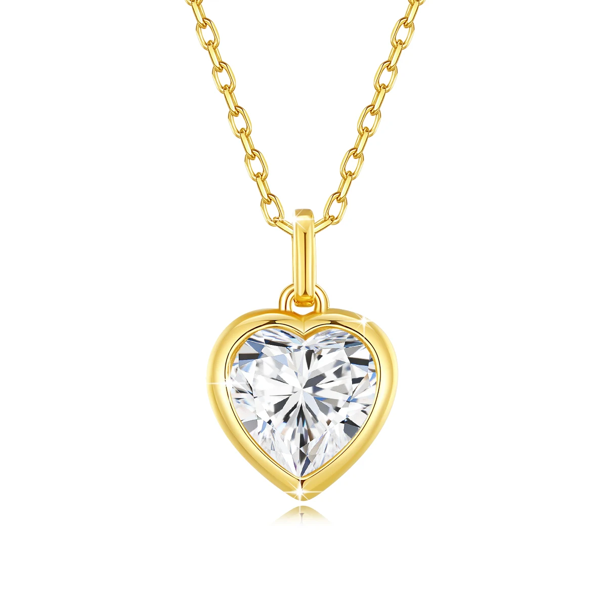 Au585 1CT 2CT Hartvormige Moissanite Hanger 100% 14K Goud voor Vrouwen Diamanten Ketting voor Bruiloft Sieraden Romantisch - afbeelding 2