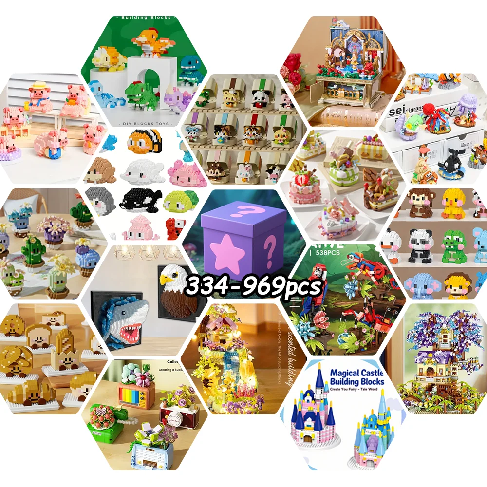 

Random blind box of building block toys. Open the box and there will be surprises. Unlock the creative time