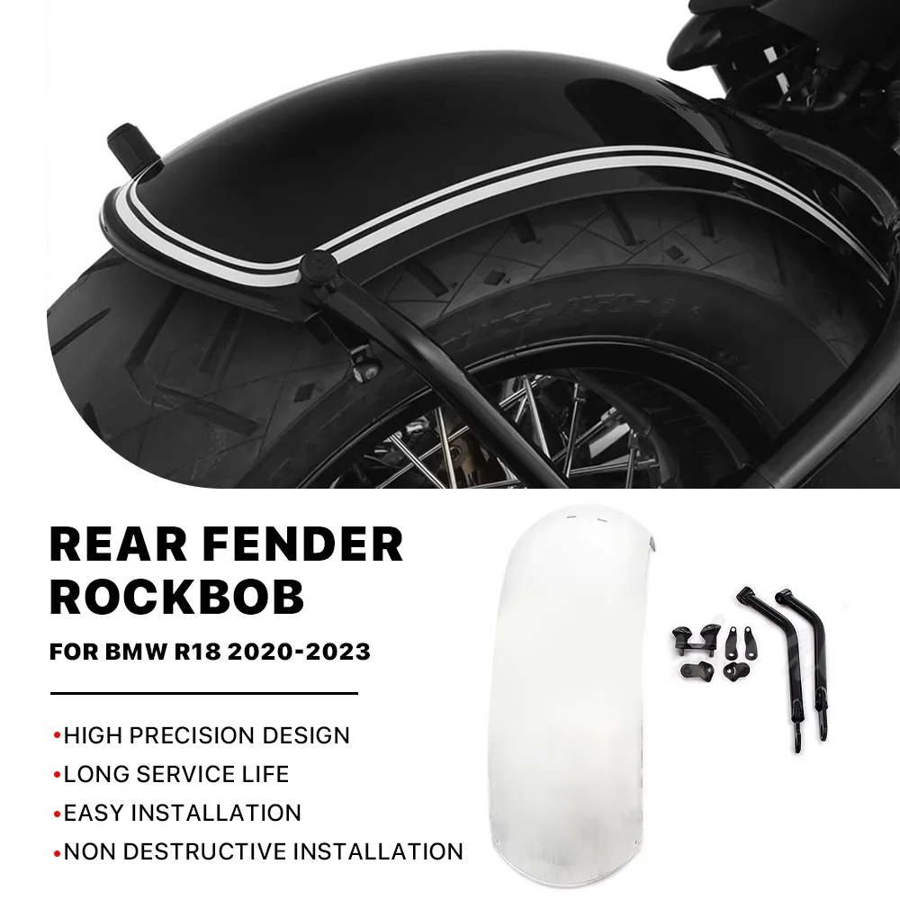 100% Carbon Rear fender RockBob style metal  for BMW R18 R 18 2020 2021 2022 2023 Motorcycle Mudguard Splash Guard