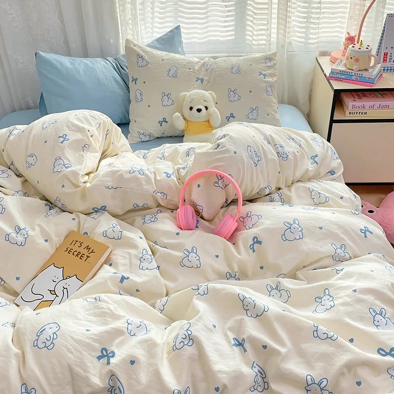 

New Pattern Printed Fitted Sheet Style Comforter Sets Smooth and Skin Friendly Bedding Set Soft Bedclothes for Adults Children